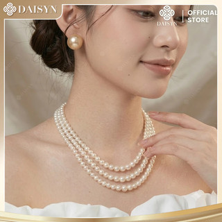 [N868] Choker Dây Chuyền Hạt Ngọc Trai Nhân Tạo 3 Sợi, Dây Chuyền Mang Áo Dài - DAISYN