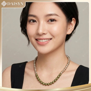 [N1107] Dây Chuyền, Vòng Cổ Ngọc Trai Đá Nhân Tạo Mix Xanh Lá Vàng Sang Trọng - DAISYN