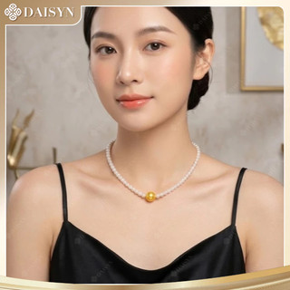 [N1109] Dây Chuyền, Vòng Cổ Ngọc Trai Đá Nhân Tạo Mặt Hạt Ngọc Màu Vàng Sang Trọng Thanh Lịch - DAISYN
