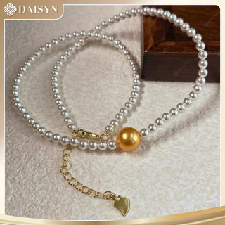 [N1109] Dây Chuyền, Vòng Cổ Ngọc Trai Đá Nhân Tạo Mặt Hạt Ngọc Màu Vàng Sang Trọng Thanh Lịch - DAISYN