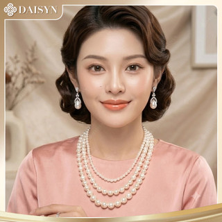 [ DAISYN ] N866 dây chuyền hạt ngọc trai nhân tạo 3 sợi , dây chuyền mang áo dài, thiết kế dây chuyền ngọc trai nhân tạo