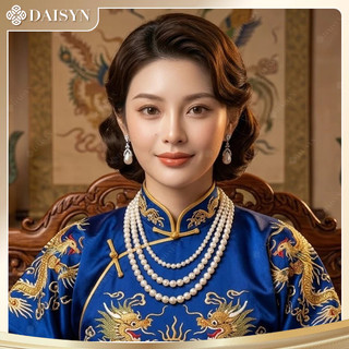 [ DAISYN ] N866 dây chuyền hạt ngọc trai nhân tạo 3 sợi , dây chuyền mang áo dài, thiết kế dây chuyền ngọc trai nhân tạo