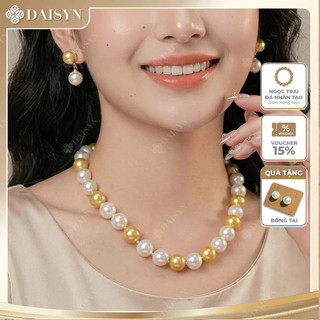 [N977] Vòng Cổ Ngọc Trai Nhân Tạo Mặt Hạt Lớn Màu Vàng Trắng Phù Hợp Cho Nhiều Dịp - DAISYN