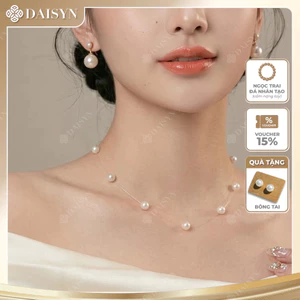 N918 choker Dây chuyền ngọc trai nhân tạo xinh xắn , chuỗi hạt ngọc trai thuỷ tinh phong cách vintage cho nữ