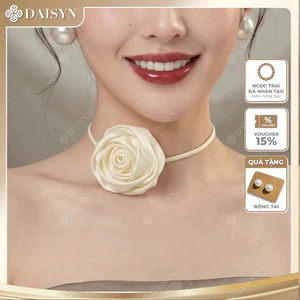 N879 Vòng Cổ choker Da Ngắn Mặt Hoa Hồng Phong Cách Hàn Quốc