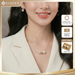 [ DAISYN ] N939 Dây chuyền ngọc trai nhân tạo dây mạ vàng 18k  ,  vòng cổ ngọc trai thuỷ tinh sang trọng cho nữ