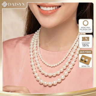 [ DAISYN ] N866 dây chuyền hạt ngọc trai nhân tạo 3 sợi , dây chuyền mang áo dài, thiết kế dây chuyền ngọc trai nhân tạo