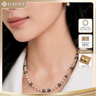 [N1164] Vòng Cổ, Dây Chuyền Ngọc Trai Đá Nhân Tạo, Chuỗi Hạt Ngọc Trắng Đen Xám, Sang Trọng - DAISYN