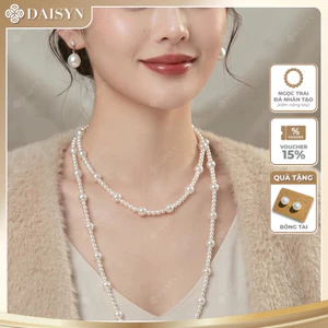 N858 dây chuyền mang áo dài , vòng cổ , dây chuyền hạt Ngọc hạt trai 5mm và 10mm dài cho nữ