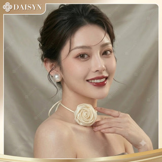 [ DAISYN ] N879 Vòng Cổ choker Da Ngắn Mặt Hoa Hồng Phong Cách Hàn Quốc