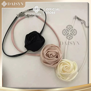 [ DAISYN ] N879 Vòng Cổ choker Da Ngắn Mặt Hoa Hồng Phong Cách Hàn Quốc