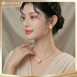 n1084 Vòng cổ sợi mảnh hạt 16li mặt ngọc trai thời trang phong cách cá tính cho nữ