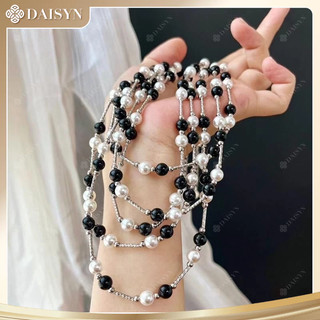 [ DAISYN ] N1019 vòng cổ ngọc trai mix đen trắng , dây chuyền ngọc trai nhân tạo , chuỗi hạt ngọc