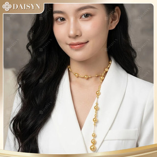 [N1188] Vòng Cổ, Dây Chuyền Ngọc Nhân Tạo Vàng Khoá Cài Tạo Được Nhiều Kiểu Phụ Kiện Sang Trọng Cho Nữ - DAISYN