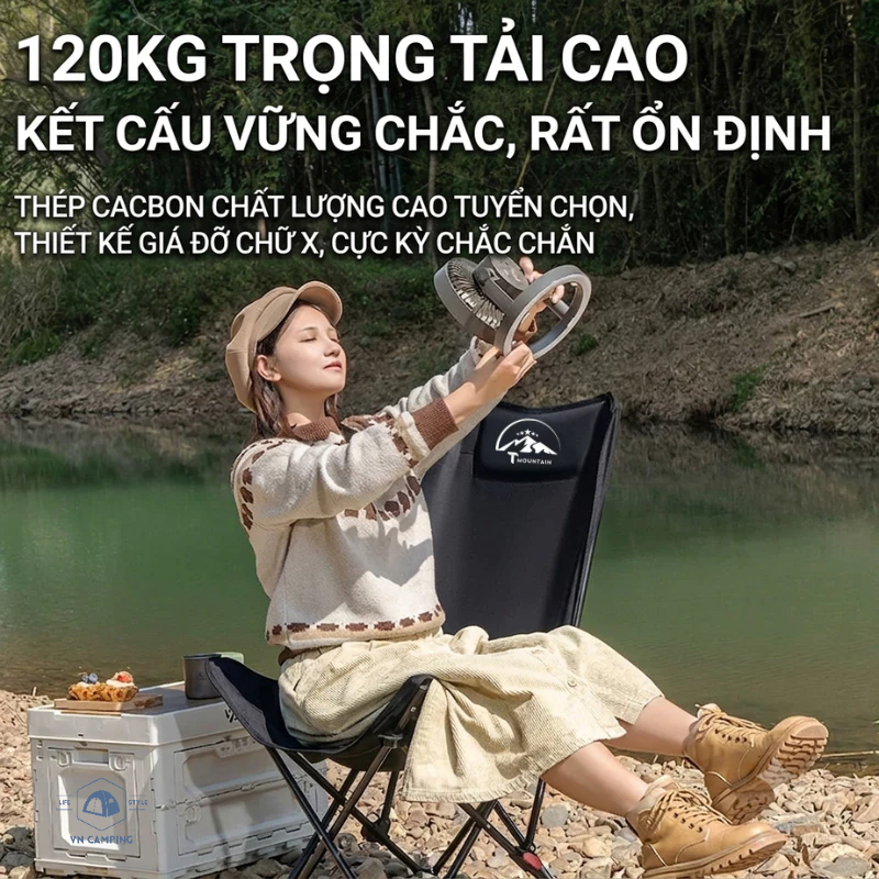 Ghế Camping Gấp Gọn Ngả Lưng Tmountain Chịu Lực Cao Cấp Dã Ngoại Du Lịch Ngoài Trời Êm Ái | BigBuy360 - bigbuy360.vn