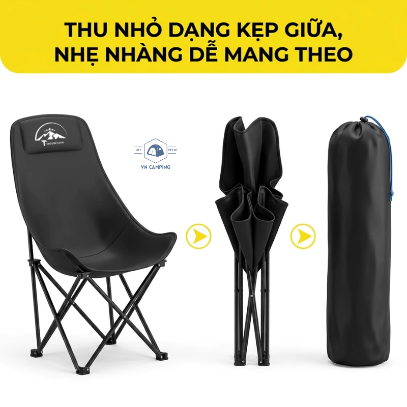 Ghế Camping Gấp Gọn Ngả Lưng Tmountain Chịu Lực Cao Cấp Dã Ngoại Du Lịch Ngoài Trời Êm Ái | BigBuy360 - bigbuy360.vn