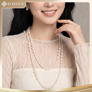 Dây Chuyền, Vòng Cổ Mix Hạt Ngọc Trắng To Nhỏ Phụ Kiện Sang Trọng Cho Nữ - DAISYN