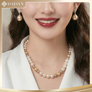 [ DAISYN ] N990 vòng cổ ngọc trai 12li mix màu trắng kem vàng, dây chuyền ngọc trai nhân tạo , chuỗi hạt ngọc