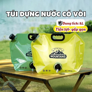 [COD] Túi Đựng Nước Du Lịch Camping Có Vòi 8L Gấp Gọn , Bình Nước Du Lịch Dã Ngoại Có Tay Cầm Tiện Lợi