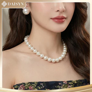 N599 choker dây chuyền vòng cổ hạt Ngọc hạt trai 12mm sang trọng cho nữ