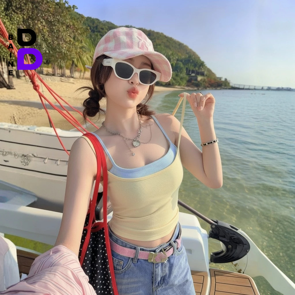 [MỞ BÁN] Áo Thun Nữ Ôm Body HAI DÂY PHỐI MÀU Thun BORIP LỤA Giả 2 Lớp Dáng Dài DD36, Áo 2d Mix 2 Màu Mềm Mát BAINE | BigBuy360 - bigbuy360.vn