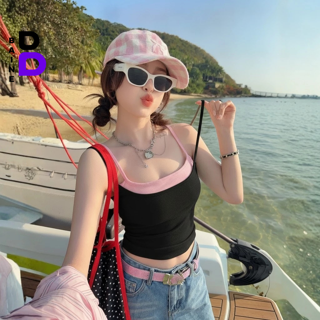 [MỞ BÁN] Áo Thun Nữ Ôm Body HAI DÂY PHỐI MÀU Thun BORIP LỤA Giả 2 Lớp Dáng Dài DD36, Áo 2d Mix 2 Màu Mềm Mát BAINE | BigBuy360 - bigbuy360.vn