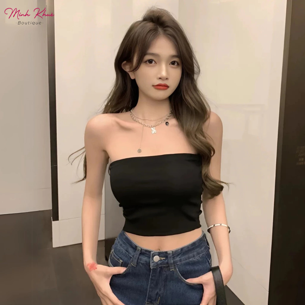 [Mở Bán] Áo Croptop Ống Ngắn Thun Borip CR36 Áo Quây Co Giãn 4 Chiều, Ôm Body, Mềm Mát Có Bigsize Minh Khuê Boutique
