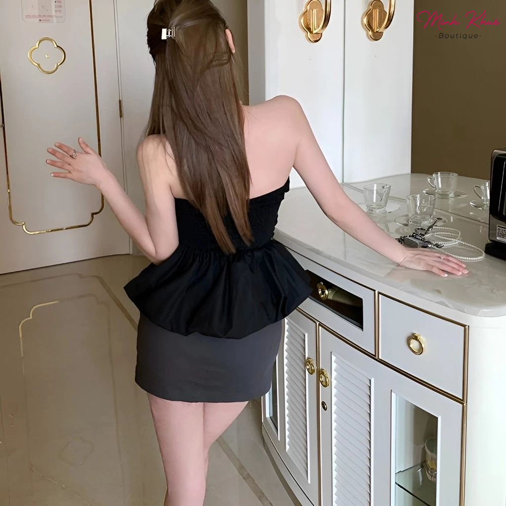 [Mở Bán] Áo Ống Phồng Chất Kate Có Mút Ngực Áo Quây Cúp Dáng Xòe Đẹp Tôn Dáng CR51 Minh Khuê Boutique