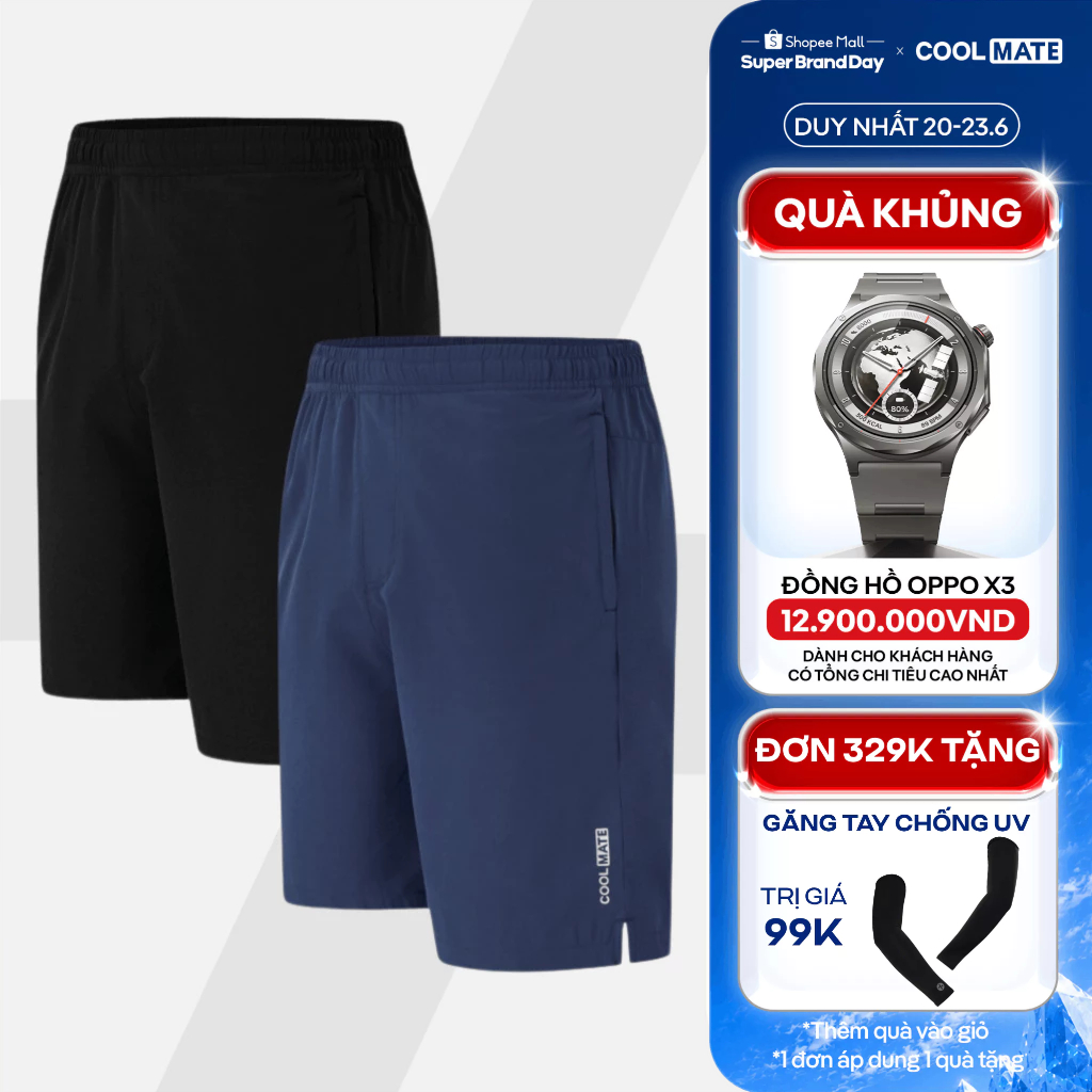 [TẶNG QUÀ ĐƠN 329K]Combo 2 quần đùi thể thao nam Short 7inch thoáng khí nhanh khô đa năng Coolmate
