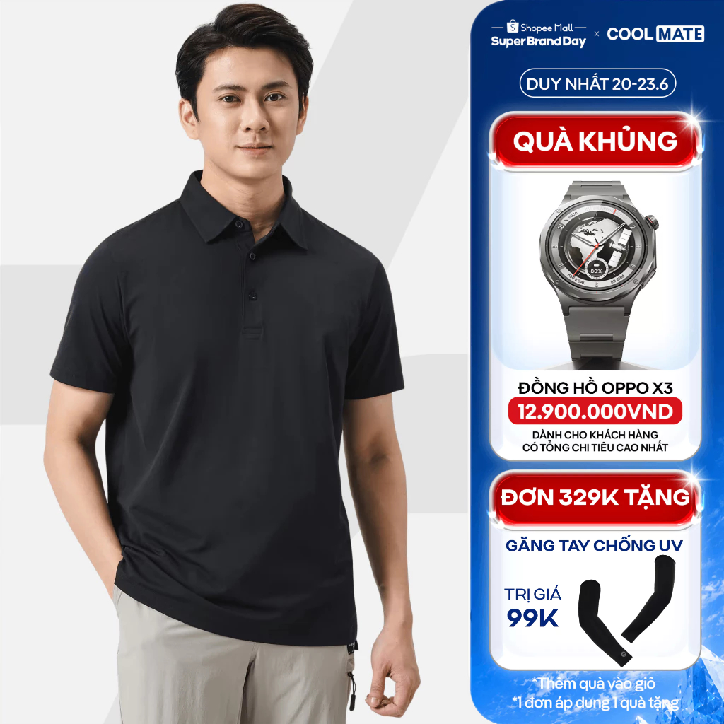 [GIÁ TỐT TRÊN LIVE]Áo thun có cổ, Polo nam Excool nhẹ, thoải mái nhanh khô, thoáng khí, chống nhăn tốt Coolmate