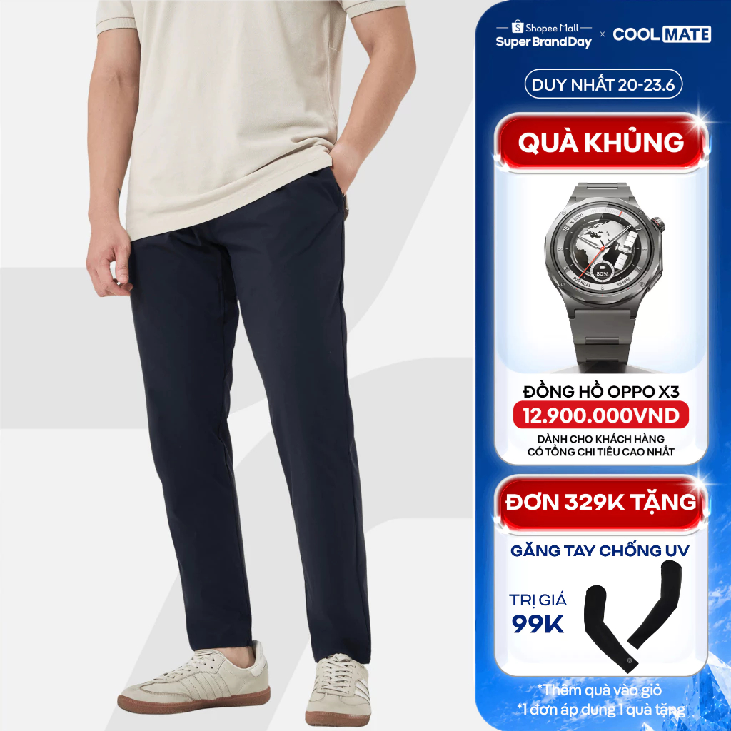 [TẶNG QUÀ ĐƠN 329K]Quần dài nam Daily Pants sợi Sorona, nhuộm Cleandye siêu nhẹ, chống nhăn, chống tia UV - Coolmate