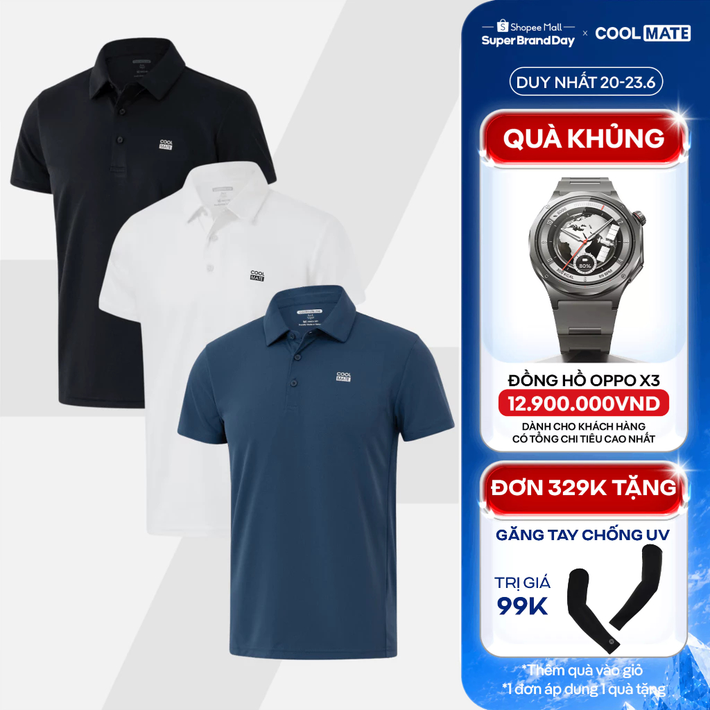[TẶNG QUÀ ĐƠN 329K]Combo 03 Áo Polo thể thao nam ProMax S1 Logo thoáng khí Coolmate