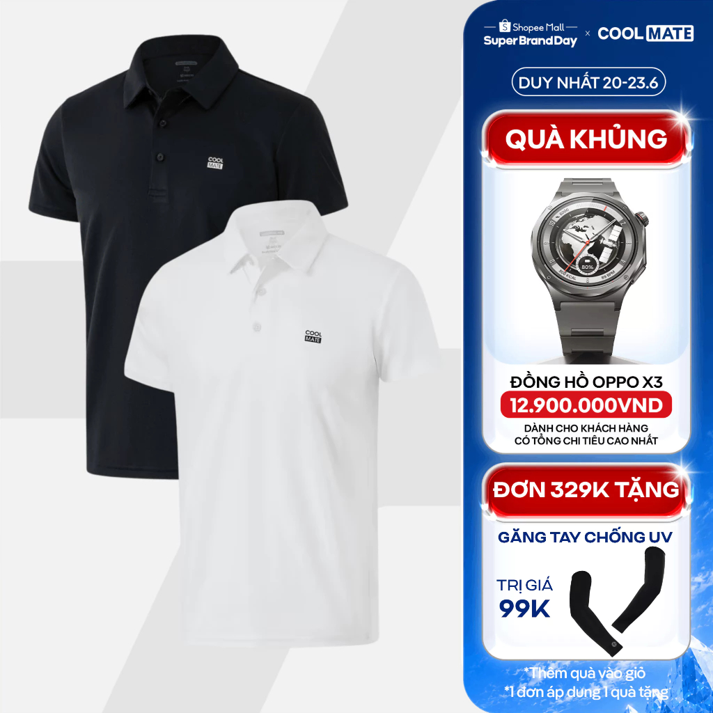 [TẶNG QUÀ ĐƠN 329K]Combo 2 Áo polo nam thể thao Promax-S1, áo Gym, chạy bộ, Pickleball, Tennis thoáng khí Coolmate
