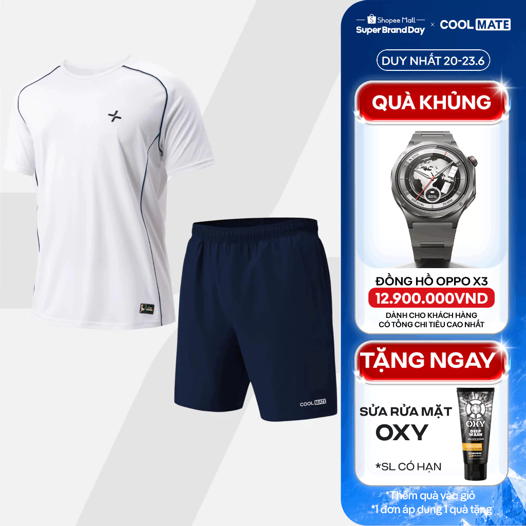 [TẶNG SRM OXY]Set thể thao Tennis, Typti, Pickleball Essentials Áo Driveshot Quần 7 inch đa năng Coolmate