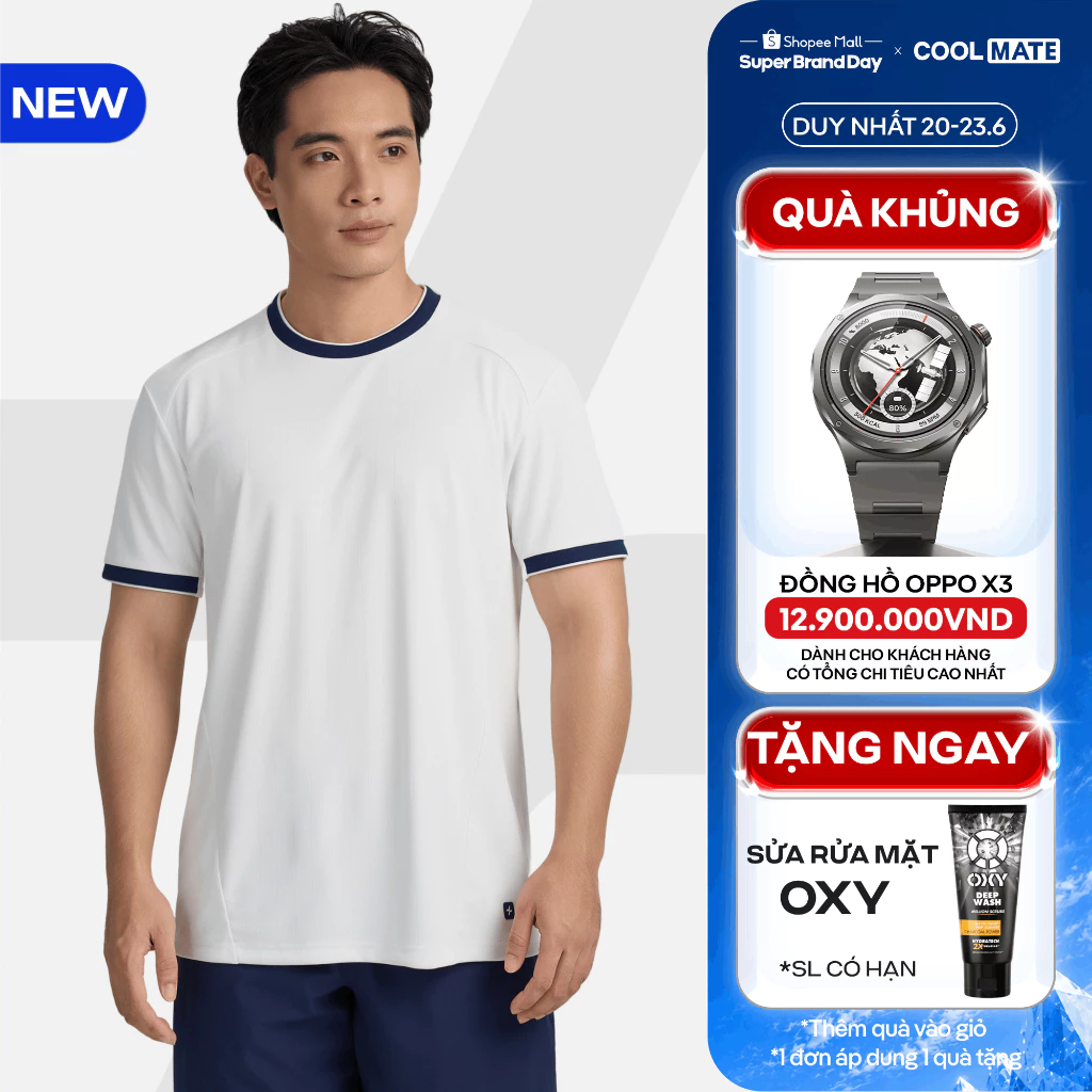 [TẶNG SRM OXY][MỚI]Áo thun thể thao nam cổ tròn Pickleball ZeroMark nhanh khô, Thoáng khí, Thấm hút tốt Coolmate