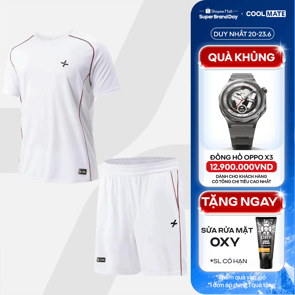 [TẶNG SRM OXY]Set đồ thể thao nam Pickleball Essentials Áo Driveshot + Quần Dinkshot Thoáng khí Thấm hút Coolmate