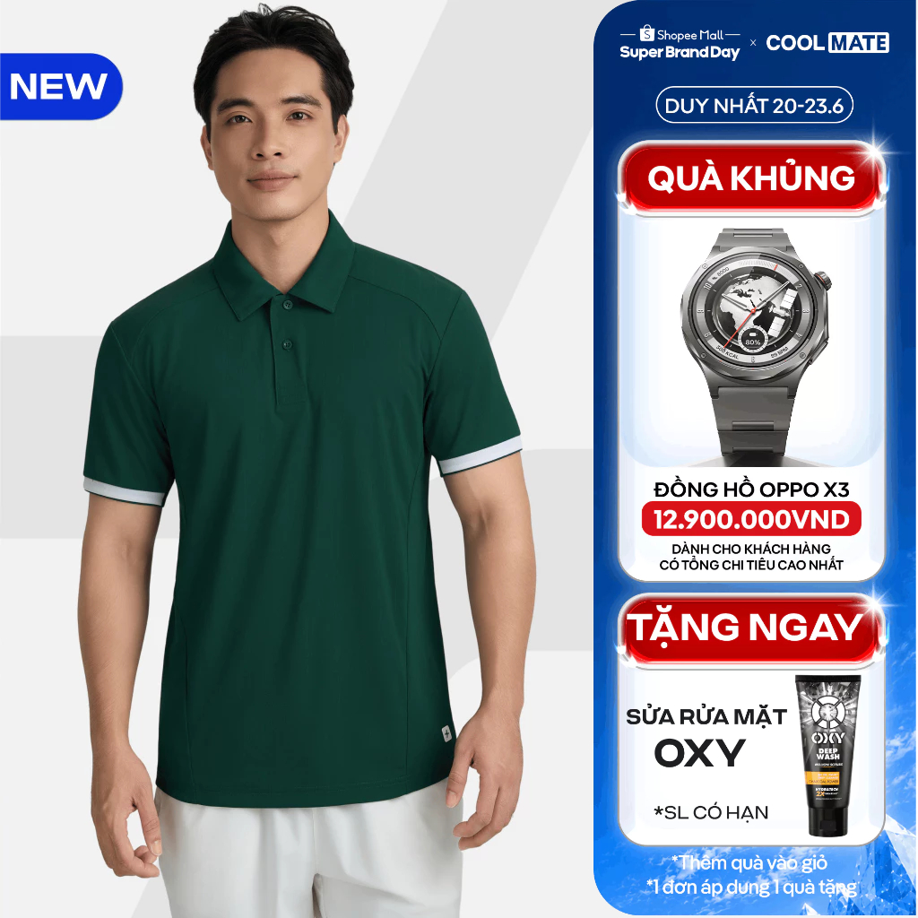 [TẶNG SRM OXY][MỚI]Áo Polo thể thao nam Pickleball ZeroMark không để lại vệt mồ hôi, Thoải mái vận động Coolmate