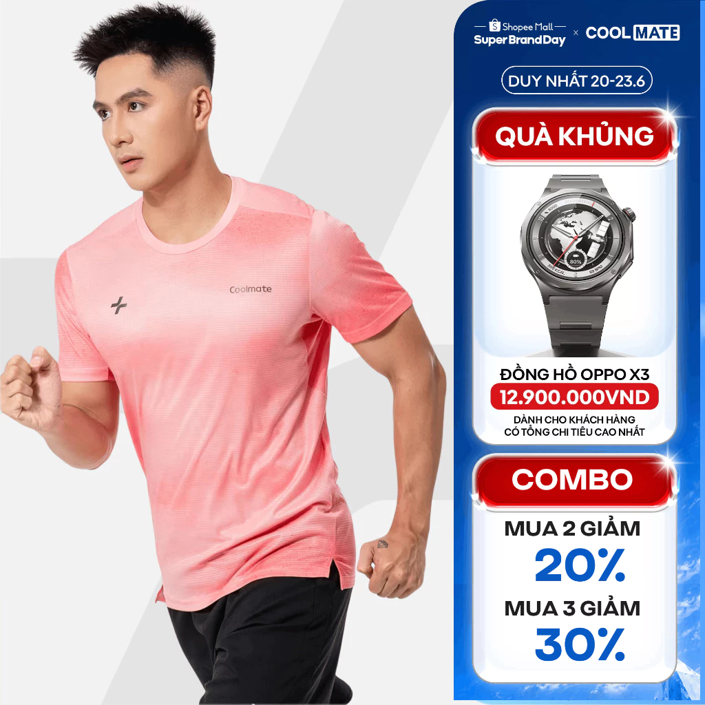[MUA 3 GIẢM 30%]Áo thun nam Tshirt chạy bộ Graphic Sky áo thể thao running nhẹ, thoáng khí, thấm hút tốt Coolmate