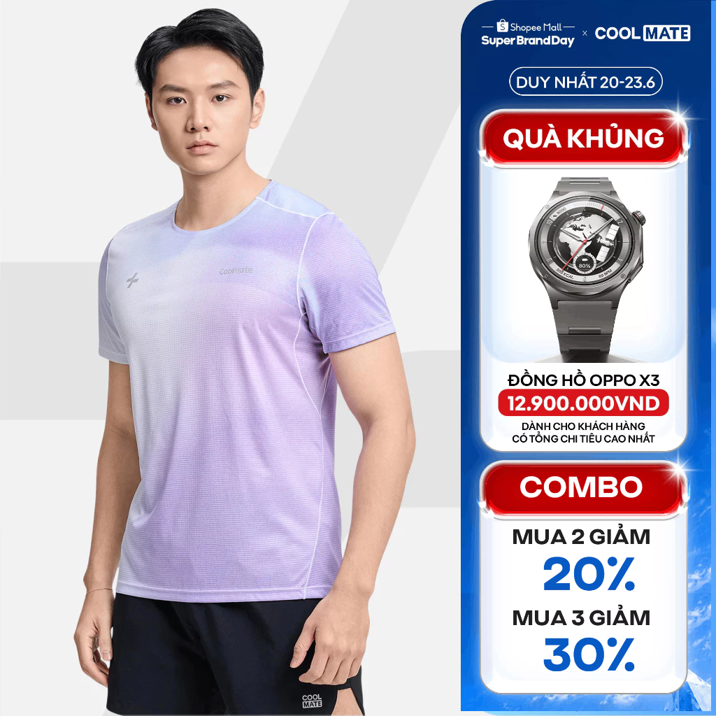 [MUA 3 GIẢM 30%]Áo Thun thể thao nam nữ unisex chạy bộ Running Graphic Luman Gradient siêu nhẹ nhanh khô Coolmate