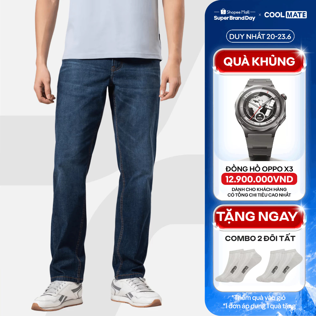 [GIÁ TỐT TRÊN LIVE]Quần Jeans Nam dáng straight siêu nhẹ, mềm mại, thoải mái, quần đi làm đi chơi dạo phố - Coolmate
