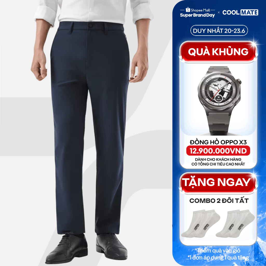 [TẶNG COMBO 2 TẤT]Quần dài nam ECC pants dáng Taper giữ form co giãn dễ dàng vận động quần đa năng Coolmate