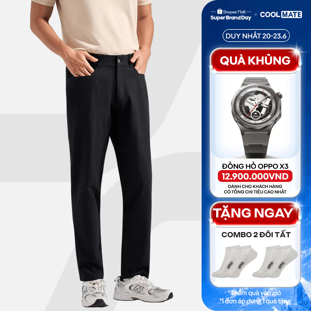 [TẶNG COMBO 2 TẤT]Quần dài kaki ECC Pants giữ form dáng trong mọi hoạt động, quần đi làm đi chơi dạo phố Coolmate