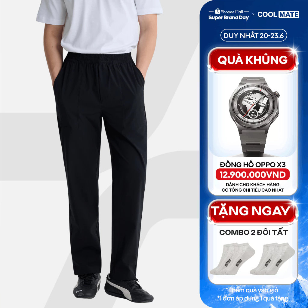 [TẶNG COMBO 2 TẤT]Quần dài nam ECC Ripstop Pants trượt nước chống bám bụi, quần đi làm đi chơi dạo phố Coolmate
