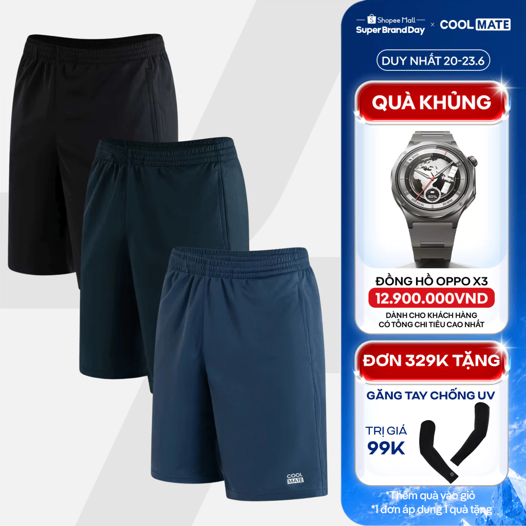 [TẶNG QUÀ ĐƠN 329K]Combo 03 Quần short nam thể thao ProMax S1 thoáng khí Coolmate