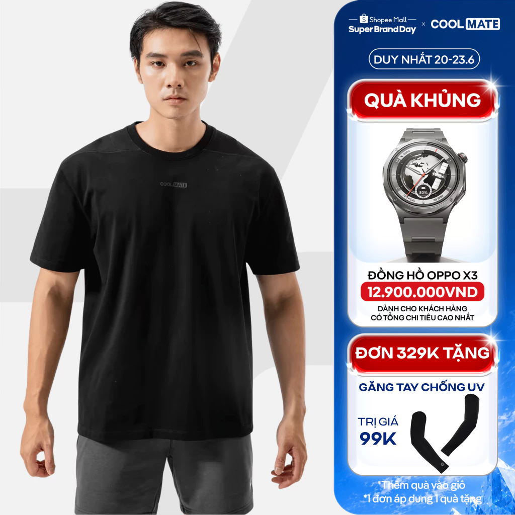 [TẶNG QUÀ ĐƠN 329K]Áo Thun Gym thể thao 100% Cotton Oversize Comfort, thấm hút tốt co giãn thoải mái Coolmate