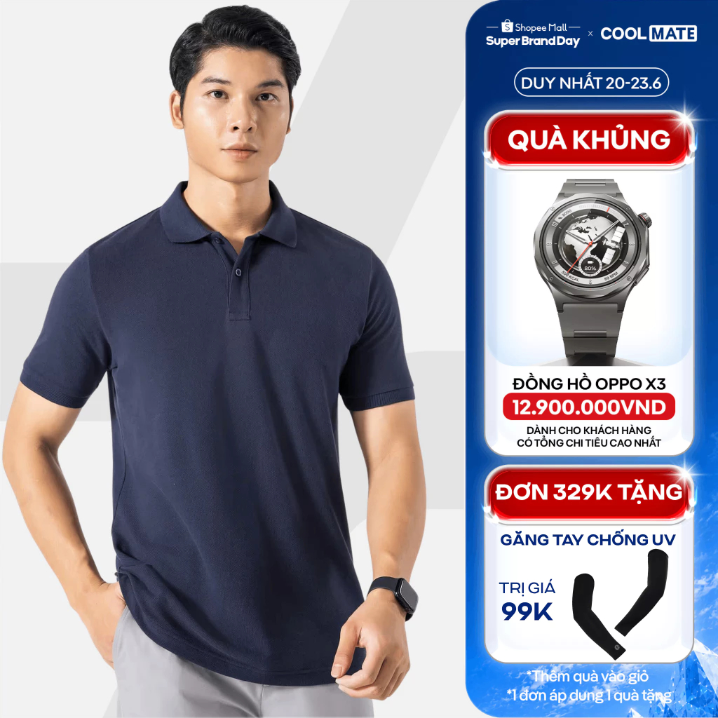 [TẶNG QUÀ ĐƠN 329K]Áo Polo nam Pique Basic Cotton 100% Ready To Wear thoáng mát, vải mềm thoải mái, áo có cổ Coolmate