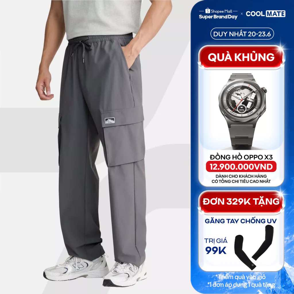 [TẶNG QUÀ ĐƠN 329K]Quần dài thể thao Outdoor túi hộp Utility Lightweight co giãn trekking chống thấm nước Coolmate