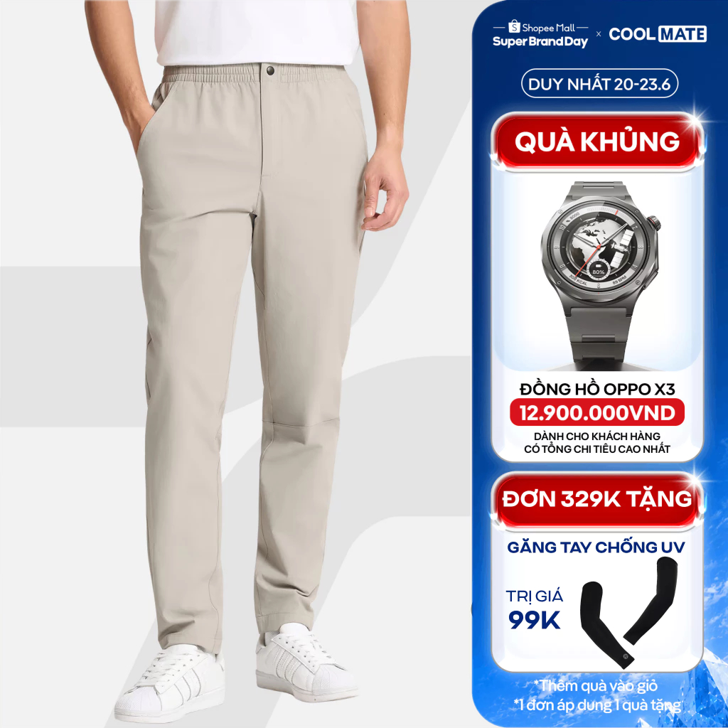 [TẶNG QUÀ ĐƠN 329K]Quần dài Outdoor Flex Pants co giãn trượt nước quần thể thao trekking chống bám bụi Coolmate
