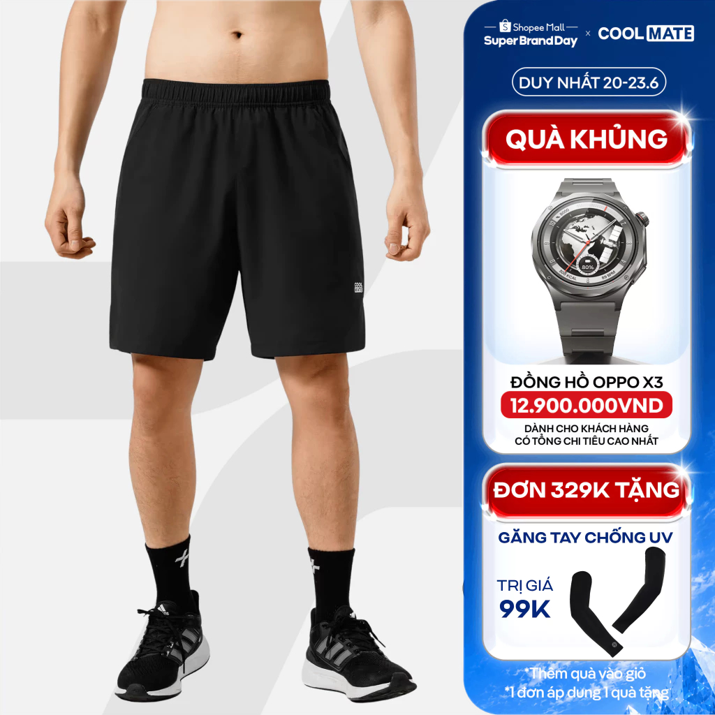 [TẶNG QUÀ ĐƠN 329K]Quần Shorts Nam thể thao Tập Gym 7 inch Essentials co giãn thoáng khí Coolmate