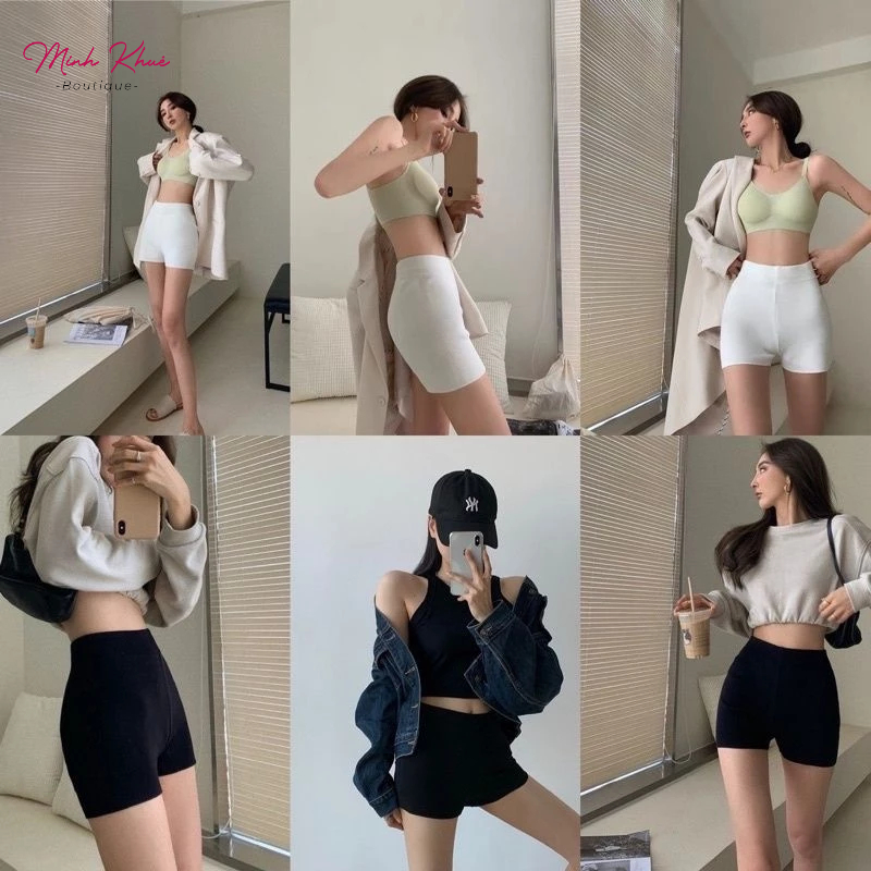 [Mở Bán] Quần Biker Short Nữ Thun Gân QU01 Co Giãn Ôm Form Tôn Dáng Năng Động Trendy Minh Khuê Boutique